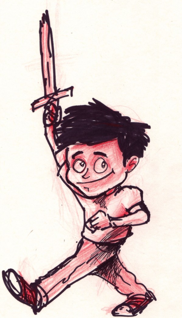 Sketch of Boy with Sword