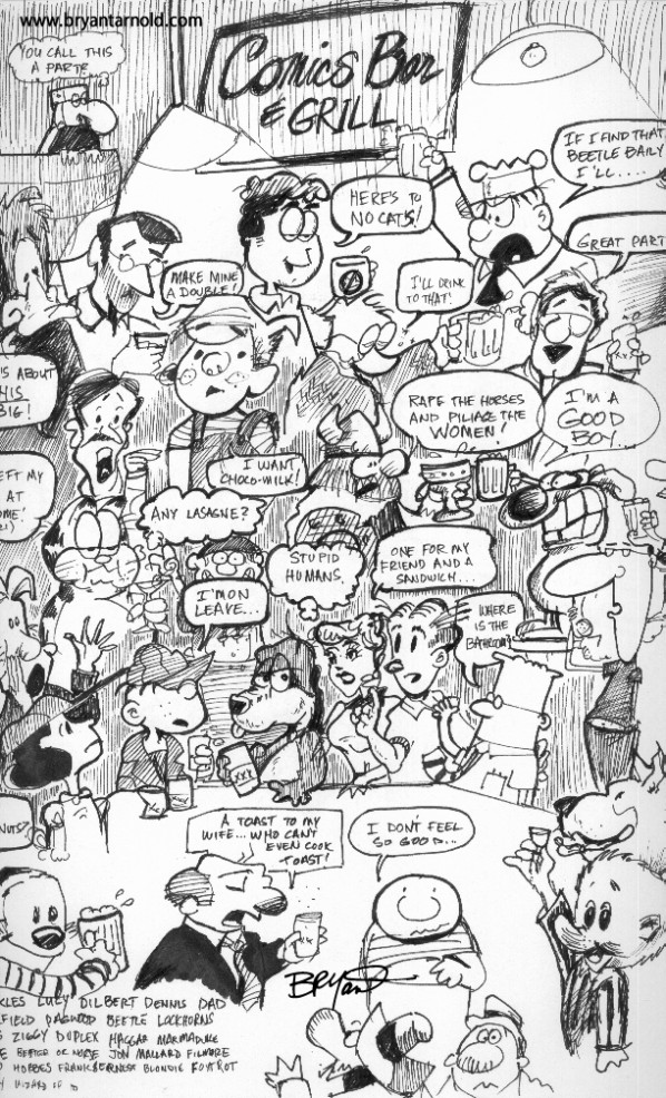 Cartoon Bar Full of Newspaper Cartoon Characters ❤ Cartoon « Cartoon A Day