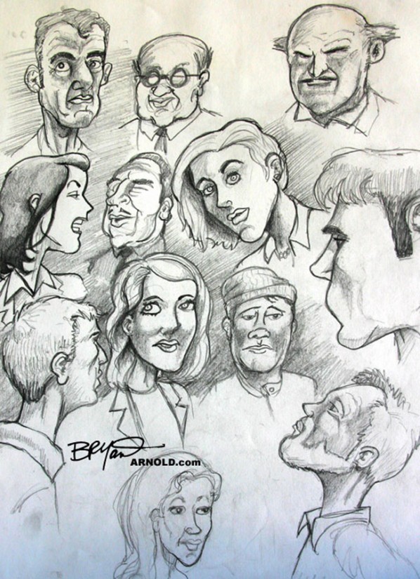 Hand Drawn Faces of Random Characters ❤ Cartoon « Cartoon A Day