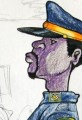 Nigerian Police Officer Stands at Attention