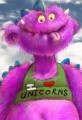 Pink Monster Wearing I Love Unicorns Shirt