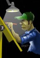 Self Portrait of Bryant Arnold at Drawing Board