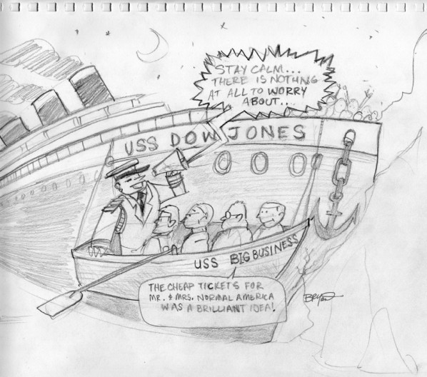 Big Business Abandons a Sinking Ship ❤ Cartoon « Cartoon A Day