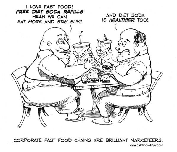 diet soda fast food cartoon