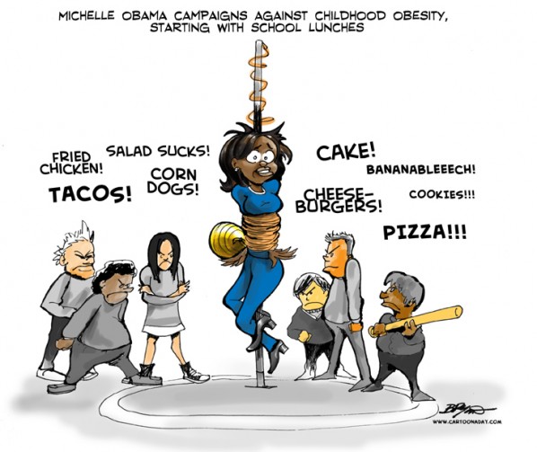 michelle obama cartoon pictures. Michelle Obama Obese Kids