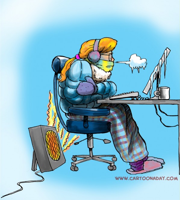 cold office worker