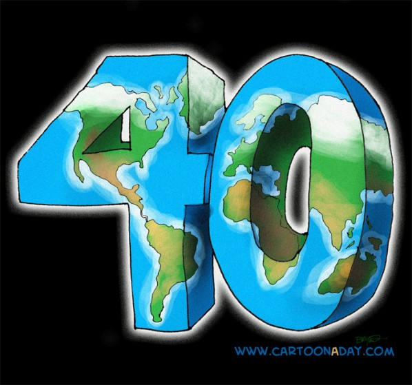 earth day cartoon pictures. Earth Day is 40 YEars