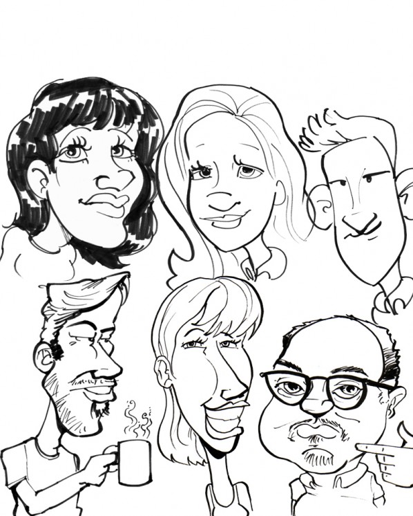 caricature collage panel 1