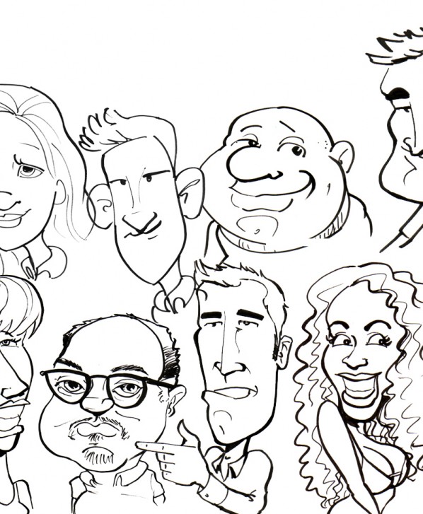 caricature collage panel 2