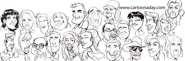 caricature faces collage