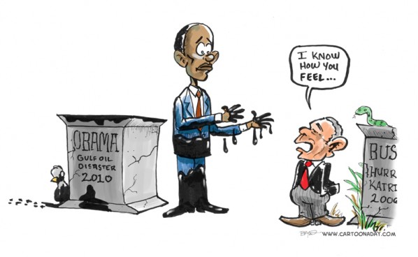Obama Oil Spill Katrina ❤ Cartoon « Cartoon A Day