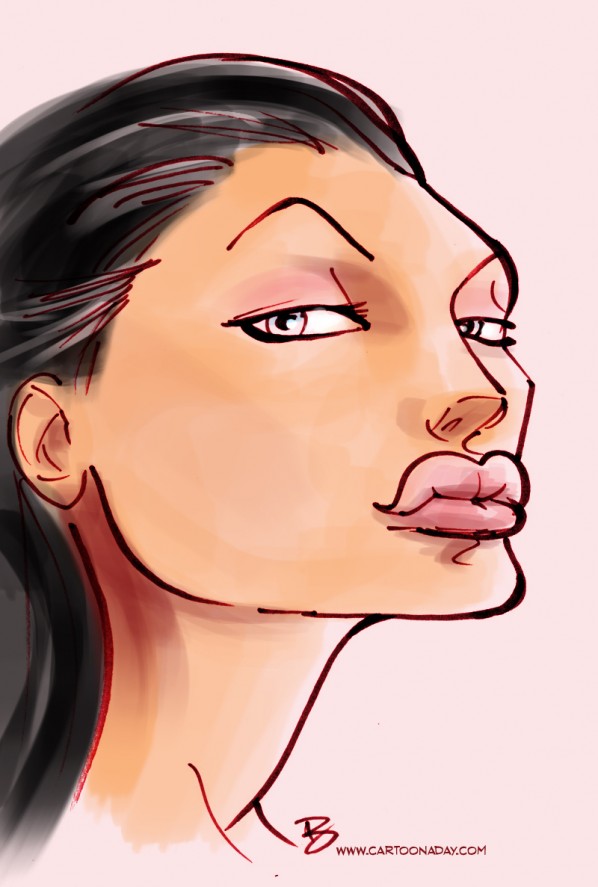 angelina jolie caricature cartoon color