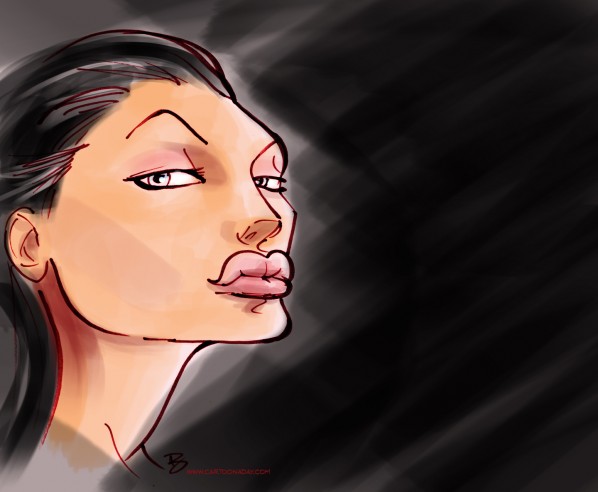 angelina jolie caricature cartoon color3