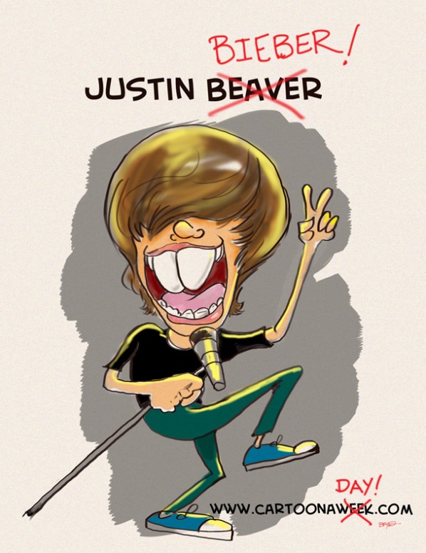 Justin Beaver I Mean Justin Bieber Cartoon Cartoon