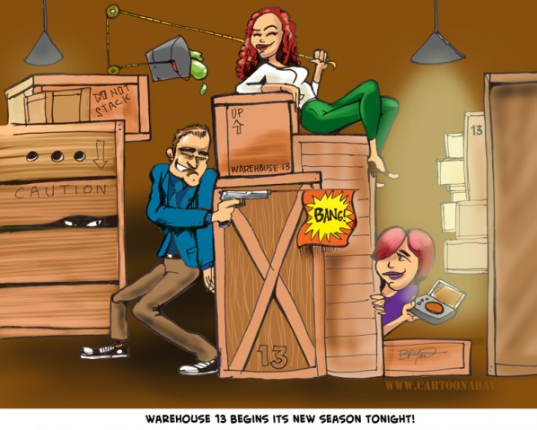 warehouse 13 cast cartoon