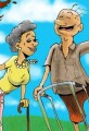 Active Senior Citizen Cartoon