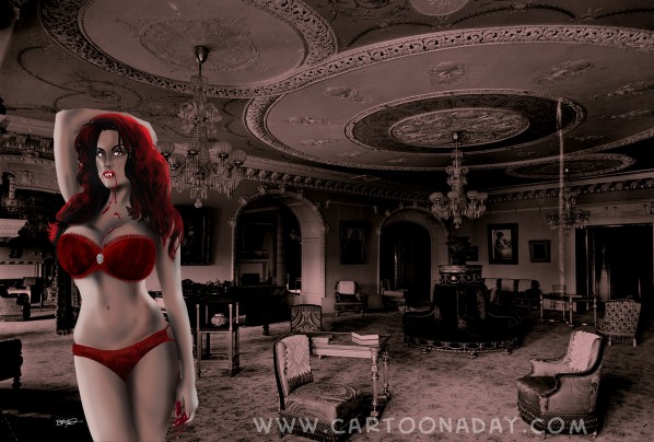 sexy red bra vampire-desktop-fnl