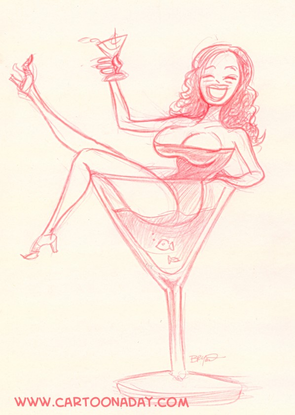 sexy woman martini glass