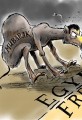 Egypt's Mubarak Stubborn Political Cartoon