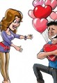 Valentines Day for Her and for Him Cartoon