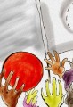 Aid for Japan Flag Cartoon
