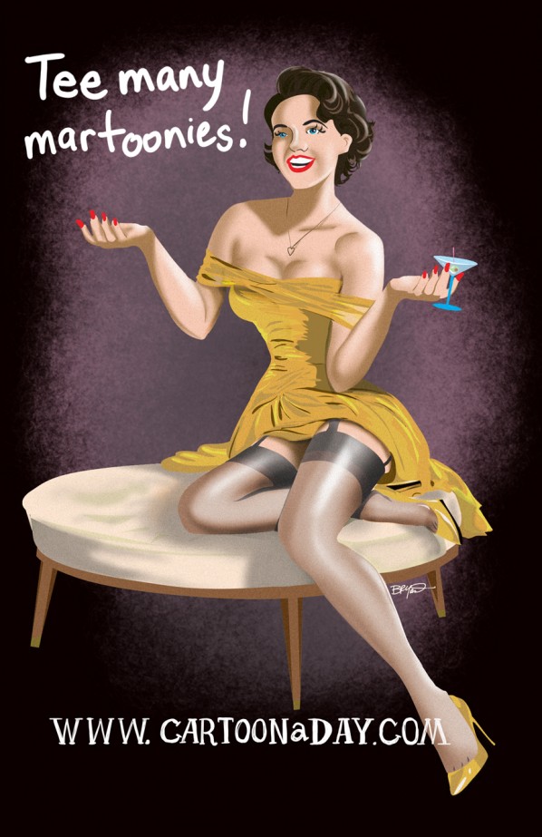 Sitting-pinup-martini