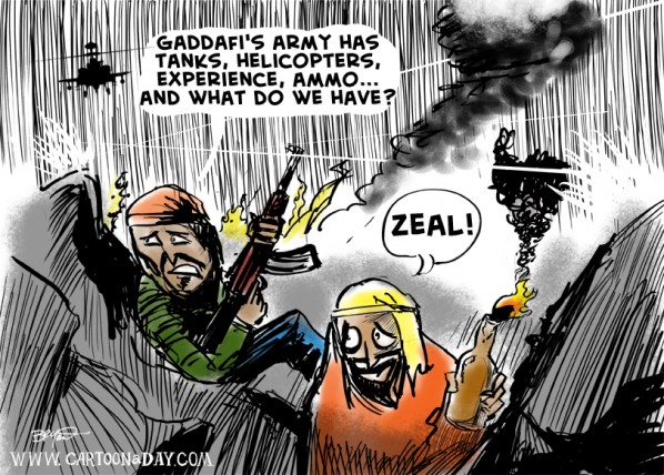 Libya Freedom Fighters Outmatched Cartoon