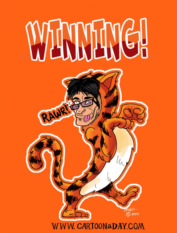 Tigerblood Charlie Sheen T Shirt Cartoon