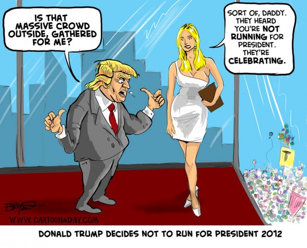 donald trump cartoon. DOnald Trump decides not to