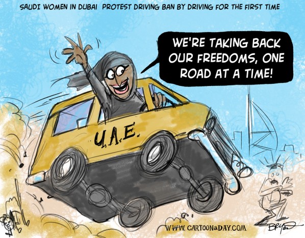 Saudi-women-drive-cars-in-protest