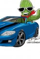 Client Cartoon-Cactus Driving BMW