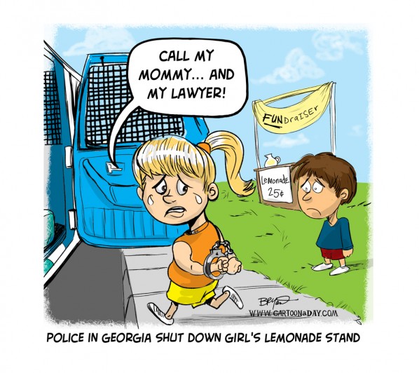 Police Foil 14 Year Old’s Lemonade Stand Cartoon