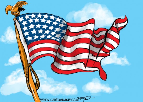 Happy Independence Day 2011 – Nation Shaped Flag Cartoon
