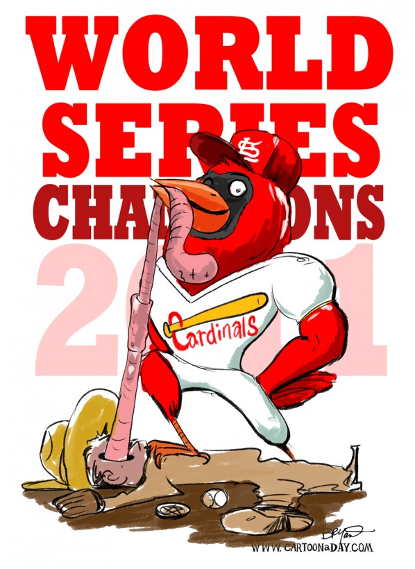 St. Louis Cardinals Win 2011 World Series Cartoon