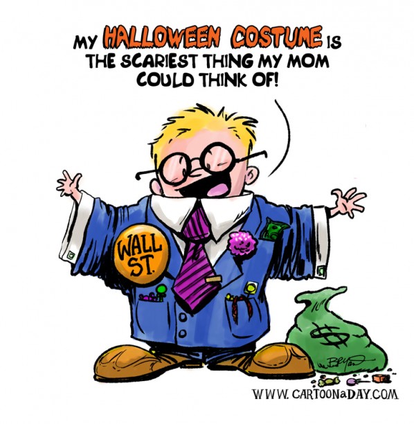 Occupy Wall St Halloween CostumeBankers Are Scary Cartoon