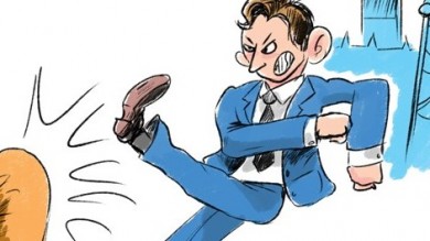England Gives Iran the Boot Cartoon