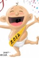 Happy New Years 2012 Cartoon Baby