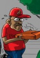Herman Cain Quits Presidential Race-Cartoon Pizza Delivery