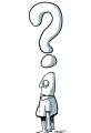 Unhappy and Idea Blocked Cartoon