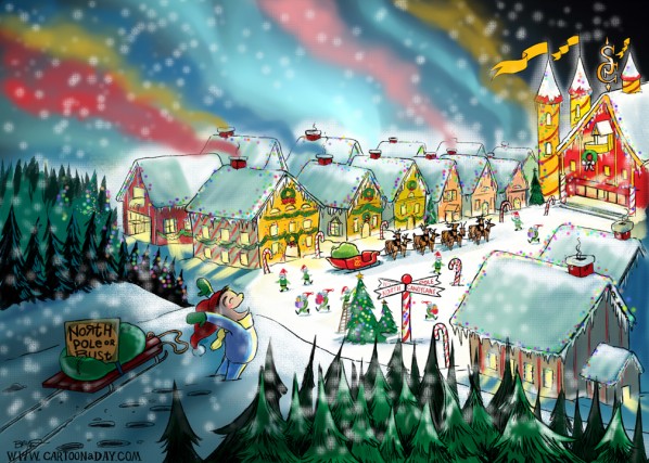 North Pole Cartoon- Santa's Workshop ❤ Cartoon « Cartoon A Day
