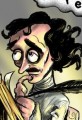 Cartoon Edgar Allen Poe-Raven Nevermore