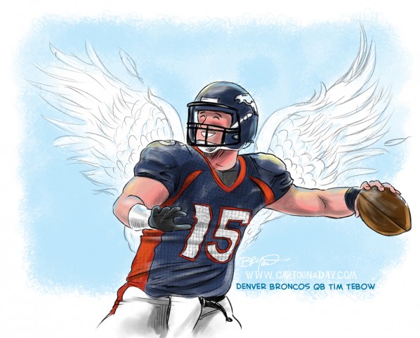 tim tebow cartoon-time tebow illustration
