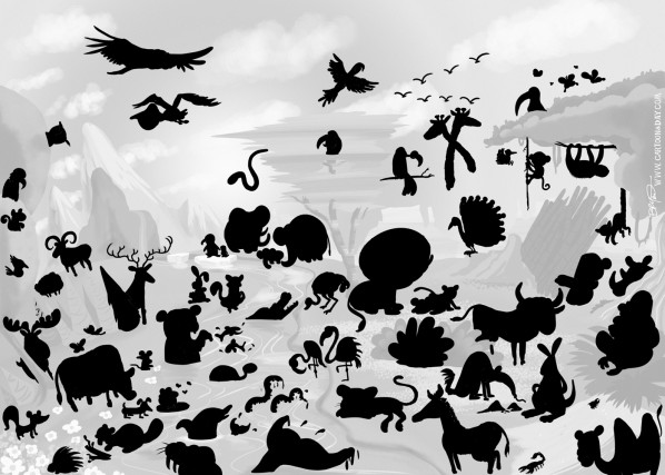 Earth Day Animal Kingdom Cartoon