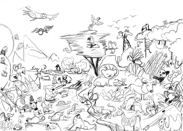 Earth Day Animal Kingdom Cartoon