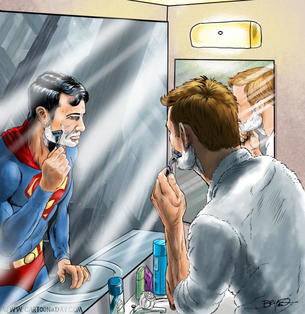 Image result for looking at mirror superman