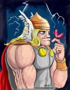 Sketch Cartoon Thor God of Thunder