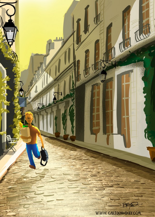 Sketch Paris Street Shopping ❤ Cartoon « Cartoon A Day