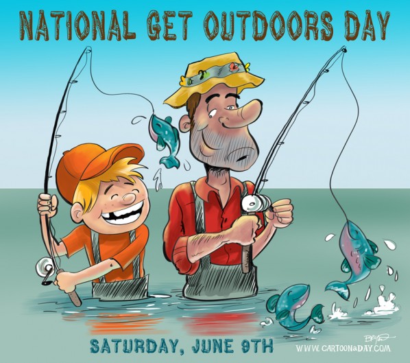 National Get Outdoors Day Cartoon Cartoon
