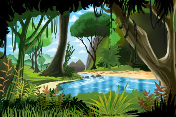 free clipart jungle scene - photo #10