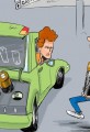 Electric Car Concerns-Cartoon Batteries